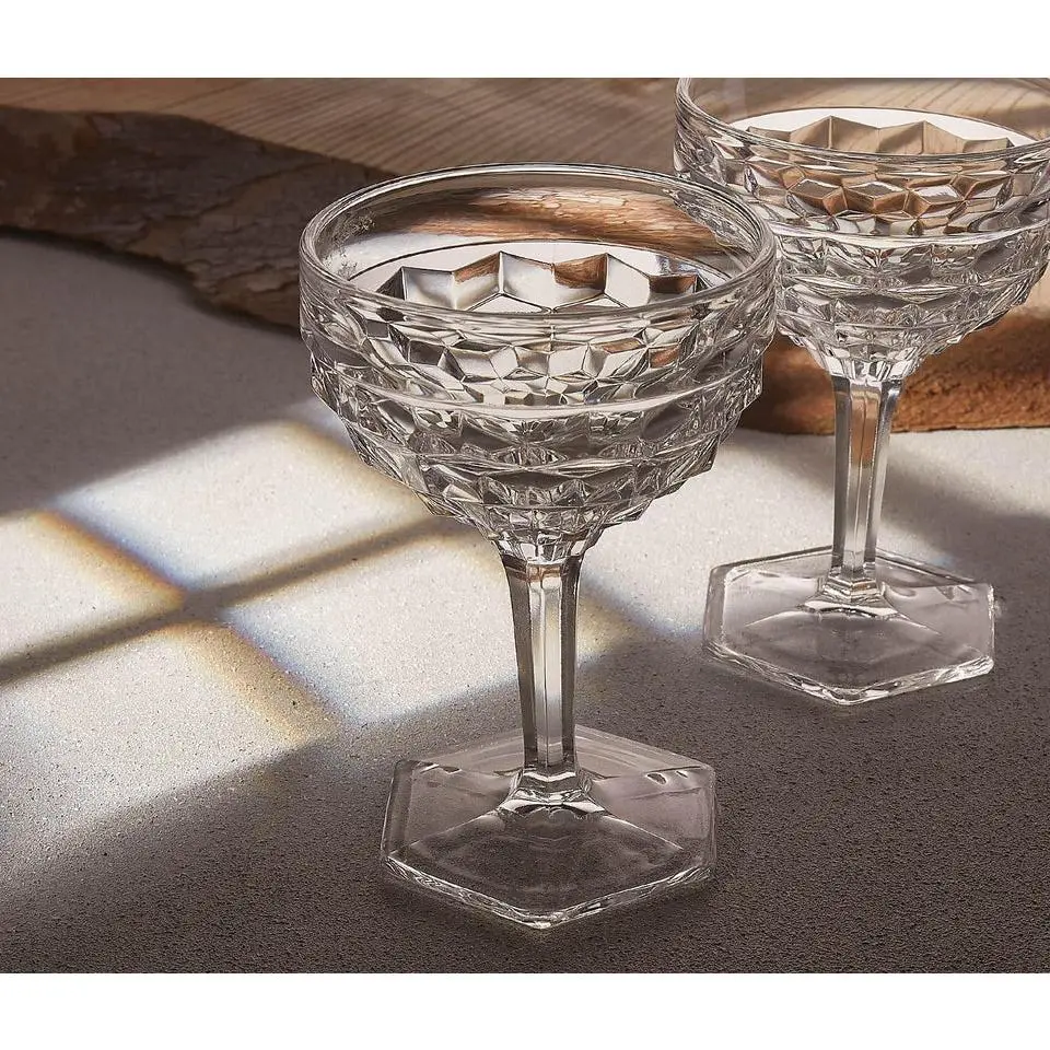 Vintage Cubist Small Coupe/Champagne Glasses- Fostoria