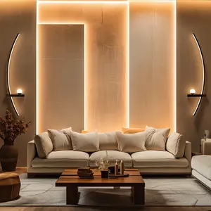 2-Pack Bedside Wall Lamp, 31.5-Inch Arched LED Light, 3000K Warm White, Modern Metal & Plastic Design, Ideal for Bedroom, Living Room, and Home Decor