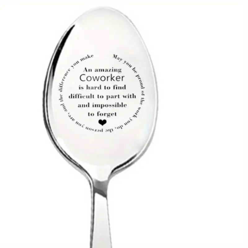 Inspirational Elephant Design Stainless Steel Coffee & Dessert Spoon, Laser Engraved Personalized Gift for Teachers, Volunteers, Coaches
