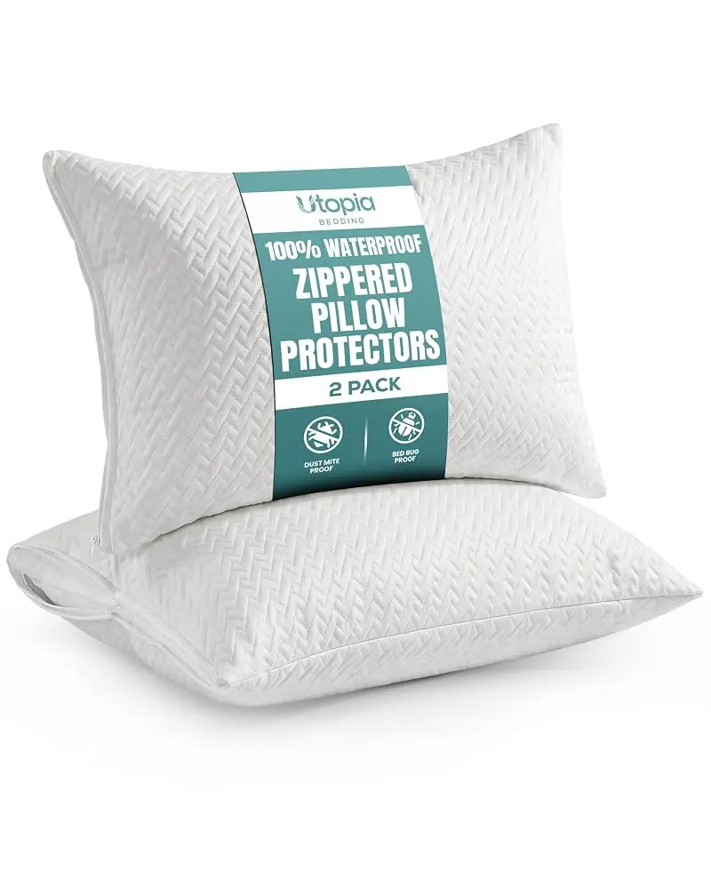 Utopia Bedding Airsoft 2-Pack Fabric Pillow Protectors, Soft 3D Pillow Cases