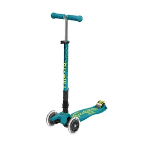 Micro Maxi Foldable LED Scooter - Petrol Green by Micro Kickboard