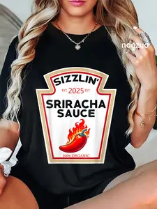 100% Cotton Sriracha Sauce DIY Halloween Costume Matching Men Women T-Shirt