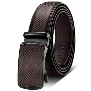 HAGIG Men's Belt Leather Ratchet Belt - Customizable Fit, Effortless Style (35mm) Adjustable waist Size 34 to 36