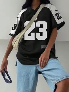 Unisex's Number Print Round Neck  Tee, Casual Half Sleeve Crew Neck T-shirt for Daily Wear, Fashion Casual Top for All Seasons