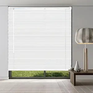 1" Cordless Mini Blinds 34" W x 36" H, White Vinyl Blinds, Horizontal Light Filtering, Window Blinds for Indoor Windows, Office, Kitchen, Bathroom and Living Room.
