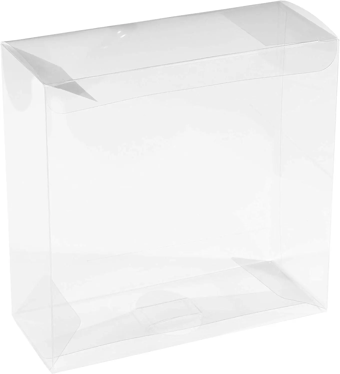 Clear PET Plastic Storage Boxes - Transparent Gift Boxes, Empty Containers Packing Box for Party Favors Ideal for Cookies, Ornament, Gifts, Wedding, Birthday and Parties - 6"x6"x2.5" (8 Pack)