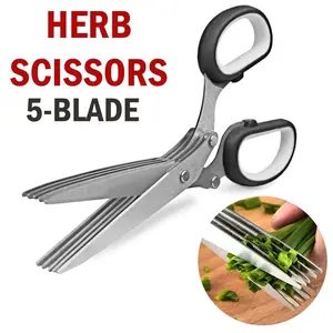 Multipurpose Herb Scissors Set – 5 Blades with Safety Cover