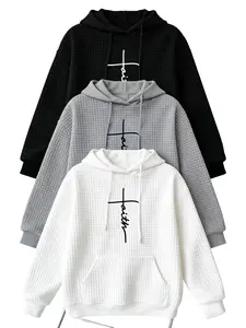 Women's Winter Clothes With "Faith" Cross Print,Long Sleeve Tops,Crew Neck Sweatshirt,Versatile Outerwear Top,Comfortable Casual Attire