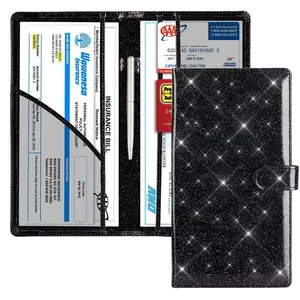 Car Registration & Insurance Card Holder, Car License Document Compartment Organizer, Car Interior Accessories for Women & Men, Travel Document Holder