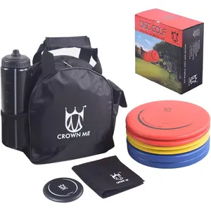 Disc Golf Set Includes 1pc Bag with Water Bottle Pocket and Accessory Pocket, 2 Drivers, 2 Mid-Ranges, 2 Putters, 1 Mini Disc Marker and 1 Towel