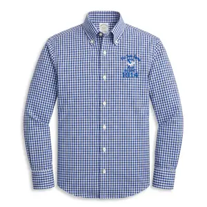 Phi Beta Sigma Blue Gingham Brooks Brother Button-Down Shirt