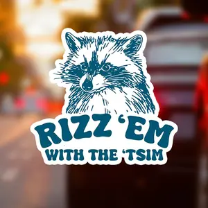 Leeds and Tisme Raccoon Stickers - Durable Vinyl Film Stickers Suitable for Cars, Laptops, Water Bottles and Cups, Motorcycles, Guitars, and Scooters
