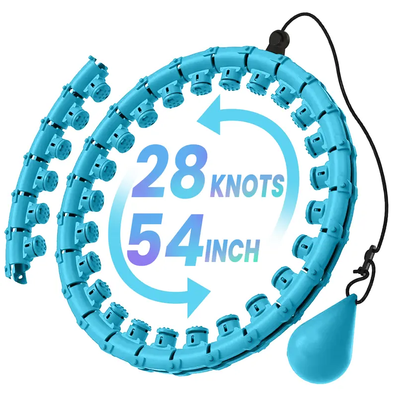 Weighted Hula Hoop for Adults - Workout Ready Hula Hoop, 54 in Appropriate Waist Size, 28 Detachable Links, Durable Abs Plastic Beginner-Friendly Infinity Fitness Equipment