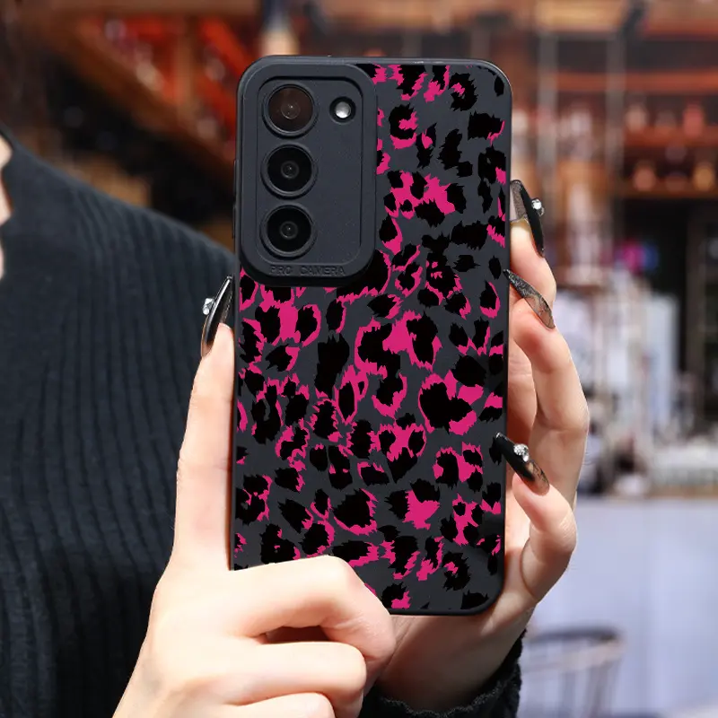 Phone Case: Purple Black Irregular Leopard Print  for Samsung Galaxy S24 Ultra S23 Plus S22+ S21 S20 FE S10 A72 A54 5G A53 A52 A52S A15 A14 A13 A12 A22 A21S A51 A33 A32 A23 5G GT2, Soft Shockproof Protective Back Cover, Accessories, Pc, Plastic