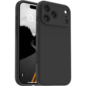 Black Phone Case for IPhone 17 Pro Max Case,soft Mobile Phone Case,Classic Liquid Silicone Anti-Scratch Phone Cover, Compatible with IPhone 16/15/14/13/PRO/PROMAX/Plus