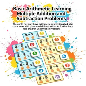 Bestselling Addition Subtraction Math Toy, 10pcs Cards & 13pcs Blocks, Dual-Sided Design, Early Learning, Educational Toys, Gift Idea