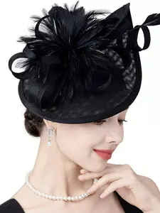 1PC Fascinators Headband for Women with Feather, Women's Tea Party Hat for Kentucky Derby, Cocktail, Wedding, Fancy Dress Party, Chic Headbands