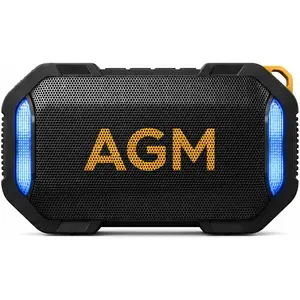 AGM MagROCK Magnetic Bluetooth Speaker, IP67 Waterproof & Floatable, Strong Magnet Mount for Fridge & Toolbox, Drop-Proof Rugged Portable with RGB Lights, TWS Stereo, for Shower, Garage, Outdoor
