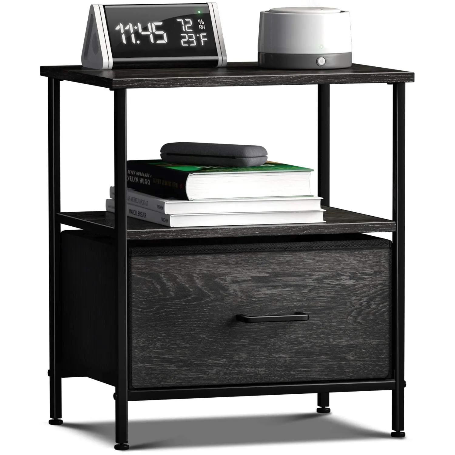 Sorbus Rectangle 1-Drawer Storage Nightstand Table - Storage Organizer, Compact Indoor Furniture for Small Spaces, Bedroom Bedside Necessities, Adults & Kid Room Use, Assembly Required
