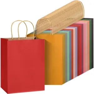 - Paper  Bags with Handles, 32 Pack, 7.6" x 4.7" x 10.6", Medium  Paper Bags with Handles Bulk, Ideal for Gifts, Weddings,  Showers, Birthdays, Shopping, Party Favor