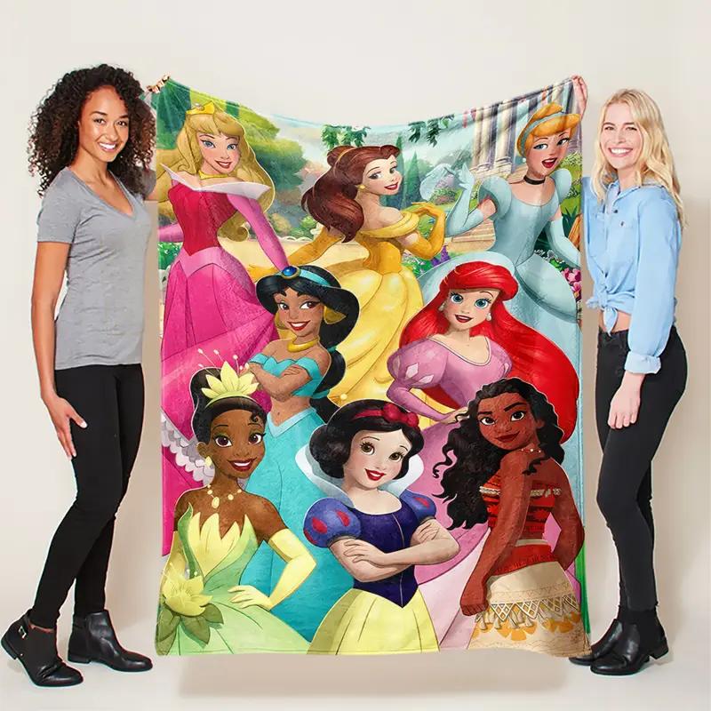 DISNEY CLASSIC Princess Blanket - Soft Flannel All-Season Cozy Throw ...