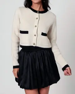 Elizabeth Chic Button Cardigan in Ivory