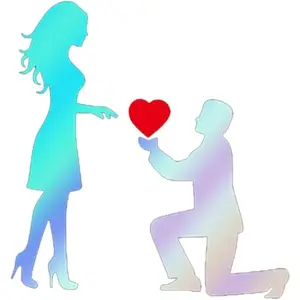 Couple Car Decal Stickers, Kneel on One Knee Marriage Proposal Stickers Romantic Car Stickers and Decals for Car Window Wedding Car Decorations