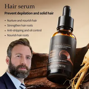 Hair Serum, Contains Natural Ingredients, FDA-Approved, Ginseng and Black Sesame Prevent Hair Loss and Promote Hair Growth, Deep Nourishment, Relieves Itchy Scalp, Natural Organic Ingredients, Hair Growth Stimulant