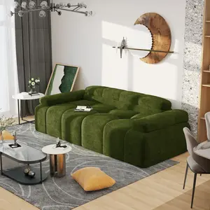 Modern 78.7 In Sofa-3 Seater Couch, Made With All Foam,Hybrid Sofa in a Box, Upholstered Loveseat Sofa for Living Room,Bedroom, Apartment,Olive Green