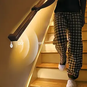 USB 5V Motion Sensor LED Strip Light, 5M/16.4Ft, Auto On/Off, Push Button Control, USB Powered, Ideal for Stairs, Closets, Wardrobes, Kitchens, Bedrooms, and Hallways, Lighting
