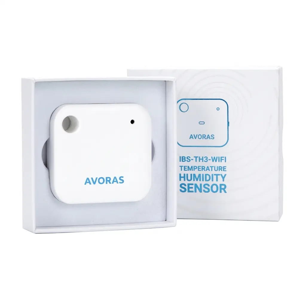 Avoras Wi-Fi Thermometer Hygrometer, Digital Temperature Humidity Sensor with App Alerts, Remote Indoor Monitor for Home Warehouse Greenhouse Baby Room, 2.4GHz WiFi Environment Monitor