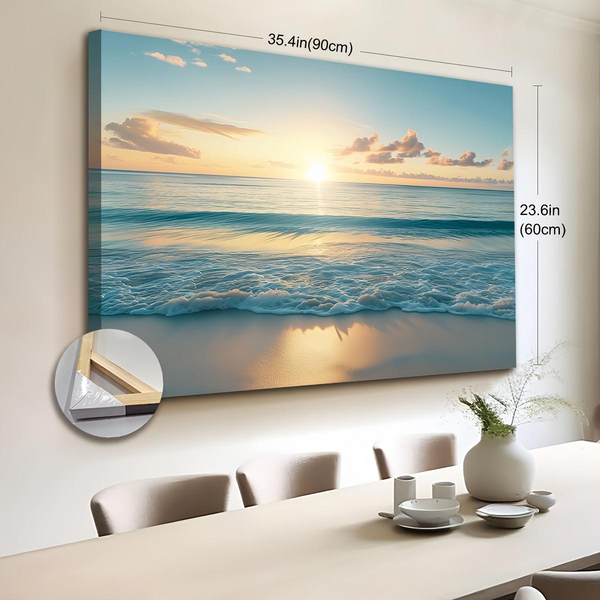 1pc Extra Large Coastal Beach Sunrise Canvas Wall Art - Ocean Sunset ...