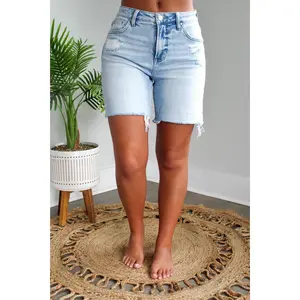 Charlie High Rise Shorts • Light Wash