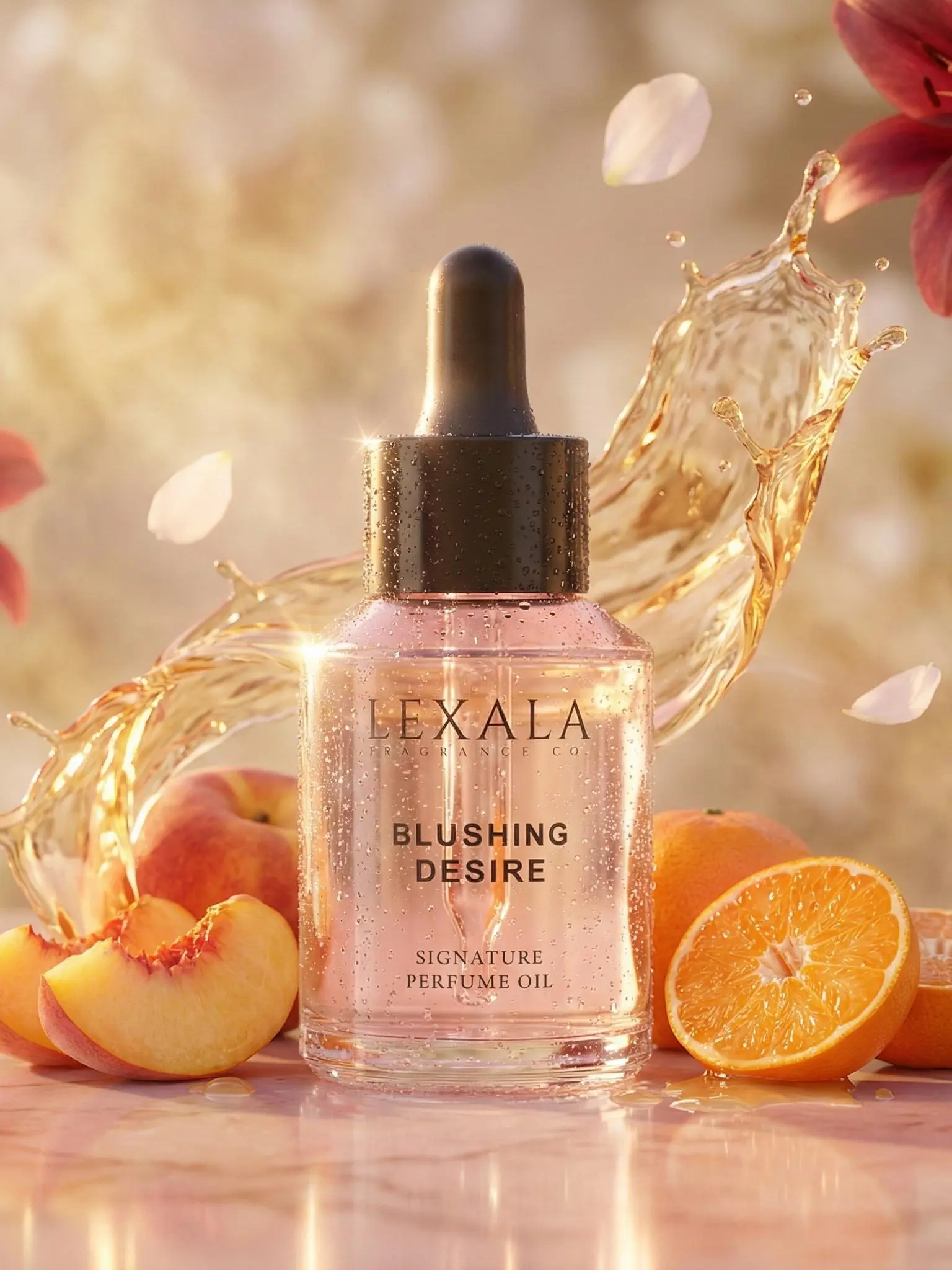 Blushing Desire Perfume Oil - 30 ml - Women's Fragrance Oil - Peach - Mandarin Orange - Jasmine - Red Lily - Vanilla