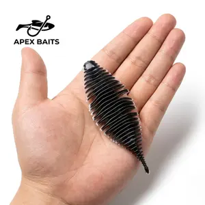 4" Ribbed Soft Plastic Shrimp Lure – 8pcs High Visibility Bait for Murky Water, Strong Action, Bass Trout Walleye tiktokshopspringglowup