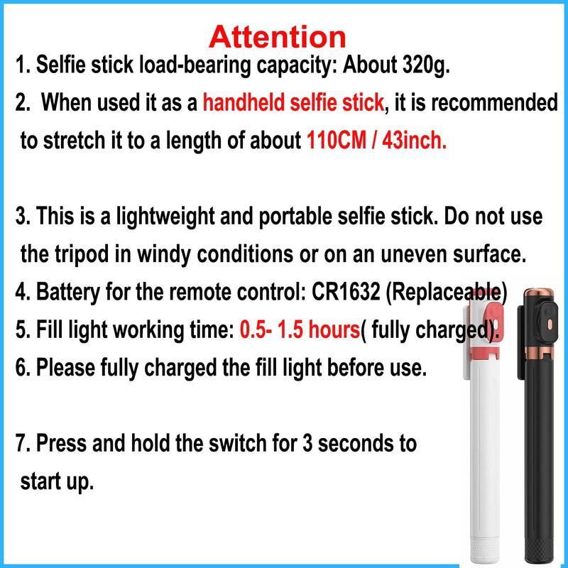 67" Multifunctional Wireless Selfie Stick with 2pcs Light, Portable Selfie Tripod with Remote Control, Universal Portable Selfie Stick for Phone2026
