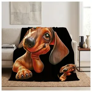 Super Soft And Comfortable Dachshund Pattern Blanket, Light And Warm, Suitable For Beach Parties, Beds, Outdoor Camping, Car Blankets And Air-Conditioned Office Covers summervibes Suitable as a gift sizes 60*80,30*40 ,40*50 50*60