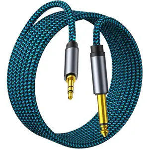 3.5mm to 6.35mm TRS Stereo Audio Cable 20ft 1/8 to 1/4 Stereo Cable 6.35mm 1/4" Male to 3.5mm 1/8" Male Bidirectional Cable for Guitar, Piano, Amplifiers, Home Theater Devices