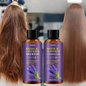 Biotin Lavender Shampoo & Conditioner Set, Moisturizing Care, Long-Lasting Fragrance, Smooth Silky Hair, Anti-Frizz, Deep Nourishment