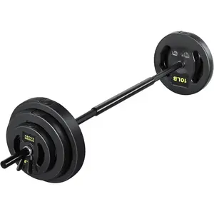 Barbell Weight Set for Lifting, 45 LB Weight Bar Set with Adjustable Free Weights for Workout Bar for Exercise Build  in Home Gym
