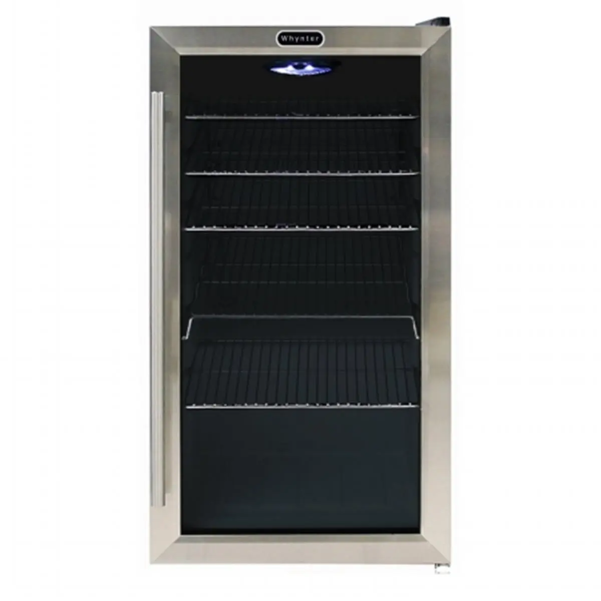 Whynter BR-130SB Freestanding Beverage Refrigerator, Stainless Steel with Internal Fan, Adjustable Soft Interior LED Light, 120 Standard 12 oz. Cans Capacity, 30ºf-60ºf Cooling Range