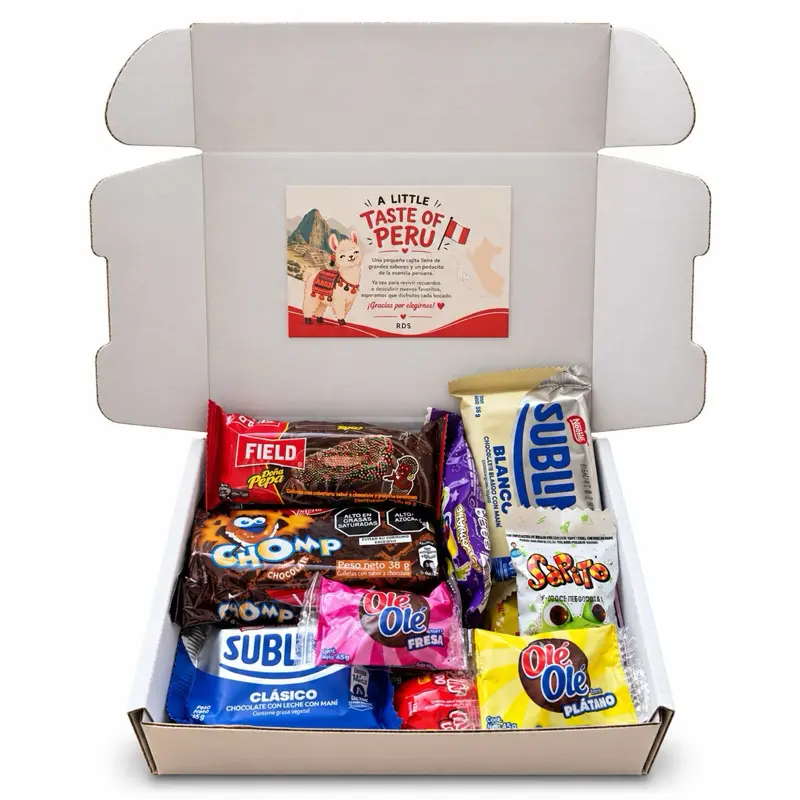 Cajita peruana - assorted chocolates & cookies from Peru