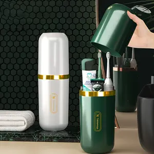 Portable Travel Toothbrush & Toothpaste Set, Toothbrush Holder, Includes Brush, Paste, Mouthwash Cup, Lightweight No Odor, Perfect Holiday Gift