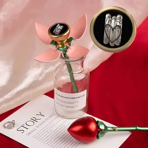 3 Pinky Promise Rings in Auto Open Rose Box Cool Cute Gift For Best Friends Family