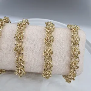 (67)New Nudo Bracelet 8mm 8 Inches Gold-Tone Chainmaille Design for Everyday Wear