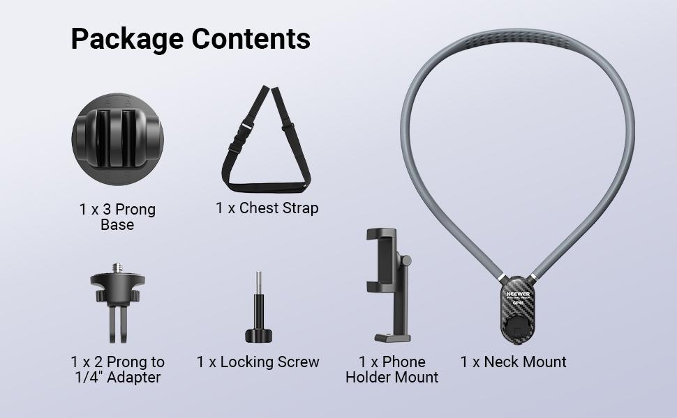 NEEWER Neck Phone Holder, Quick Release Adjustable Bed Cell Phone Action Camera Chest Mount Accessories Kit Compatible with iPhone DJI Insta 360 Samsung for POV Vlogging Video Recording, GP48 NEEWER Neck Phone Holder, Quick Release Adjustable Bed Cell Phone Action Camera Chest Mount Accessories Kit Compatible with iPhone DJI Insta 360 Samsung for POV Vlogging Video Recording, GP48