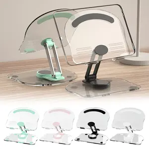 NewNew ProductTransparent Rotating Stand Acrylic Plate Desktop Mobile Phone Tablet Universal Live Folding Adjustment Computer Support Stand Adjustable Phone Stand