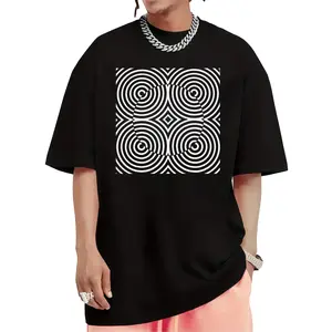 Abstract Geometric Artsy Black and White Optical Illusion T-Shirt