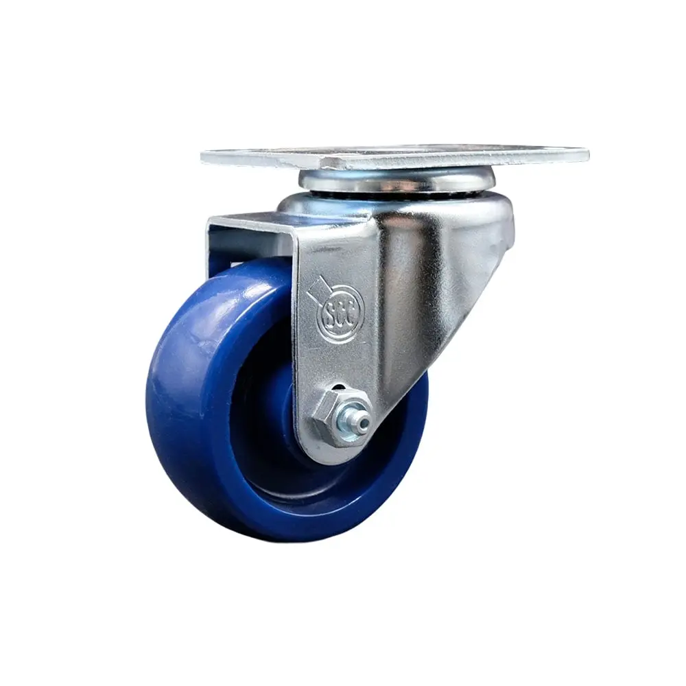 Service Caster SCC-20S314-SPUS-TP3 Swivel Caster, Furniture Moving Wheel with 3 in. Solid Polyurethane Wheels, 4 x 4.5 in. Overall Top Plate