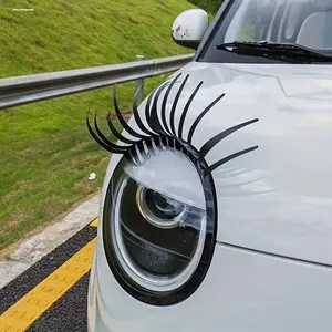 YITAP Specialized 3D Rubber Eyelash Stickers for Car Headlights, Headlight Decals, Self-Adhesive Decorative Design, Enhancing Vision and Unique Style